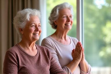 Couple de seniors faisant de l'exercice adapté