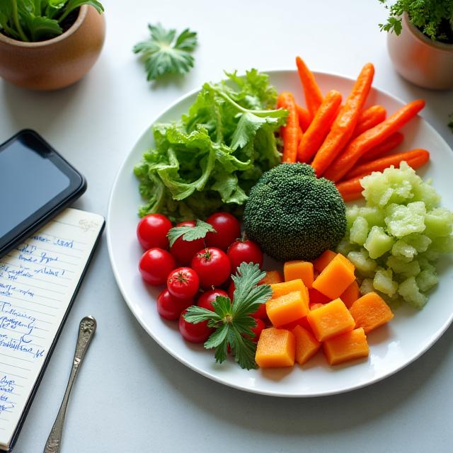 Assiette saine symbolisant des plans alimentaires et une nutrition personnalisée